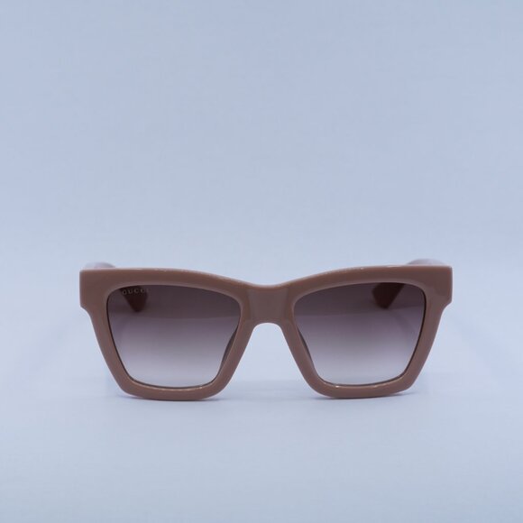 Gucci GG1714S 005 Sunglasses Cloud Rose Square Frame, Brown Gradient Lenses main image 7